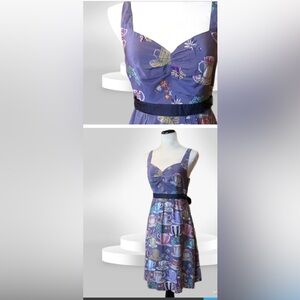 Anthropologie Floreat Silk Tea Cup Print Dress. Size 6. EUC